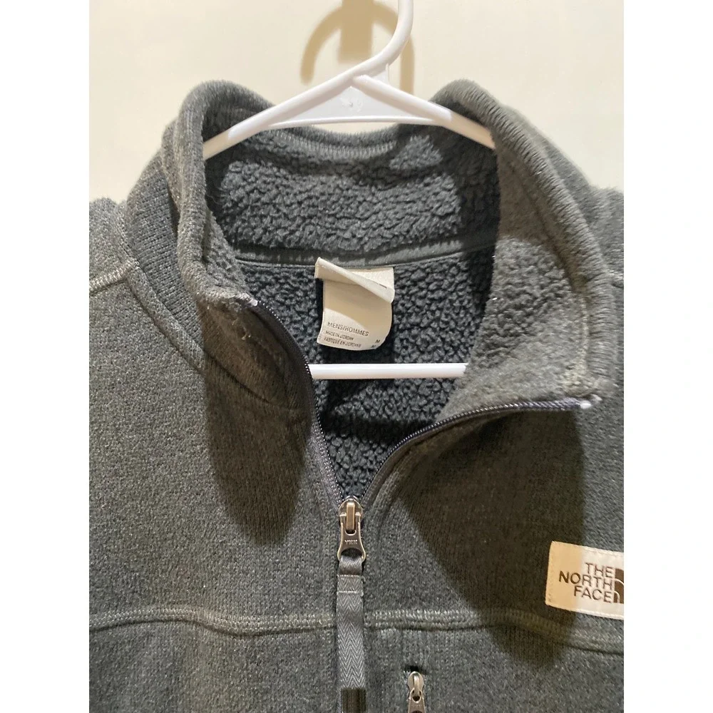 The North Face Gordon Lyons Full Zip Fleece Jacket Mens Medium Dark Gray Heather